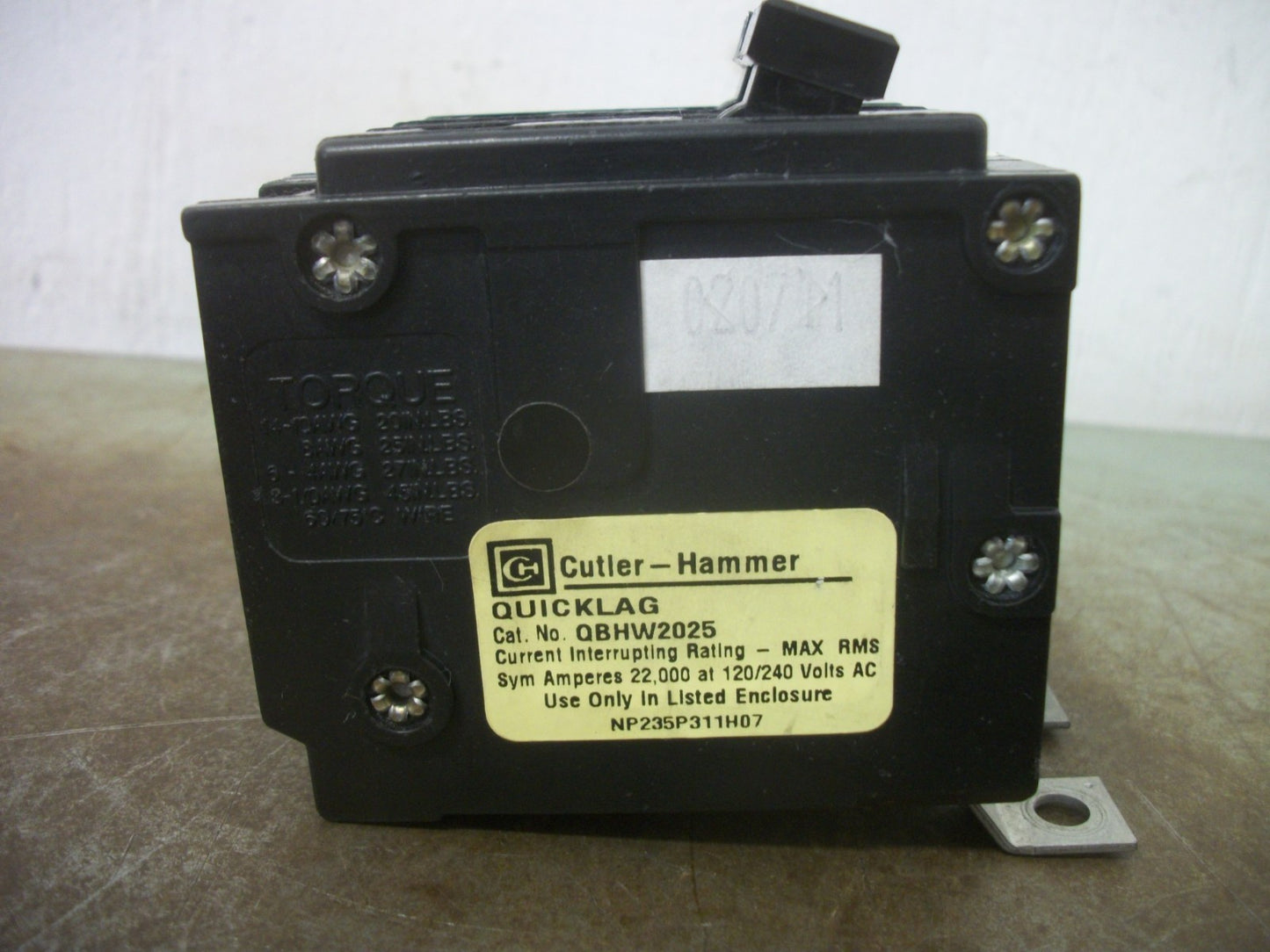 CUTLER-HAMMER QBHW CIRCUIT BREAKER QBHW2025 25AMP 240VOLT 2POLE