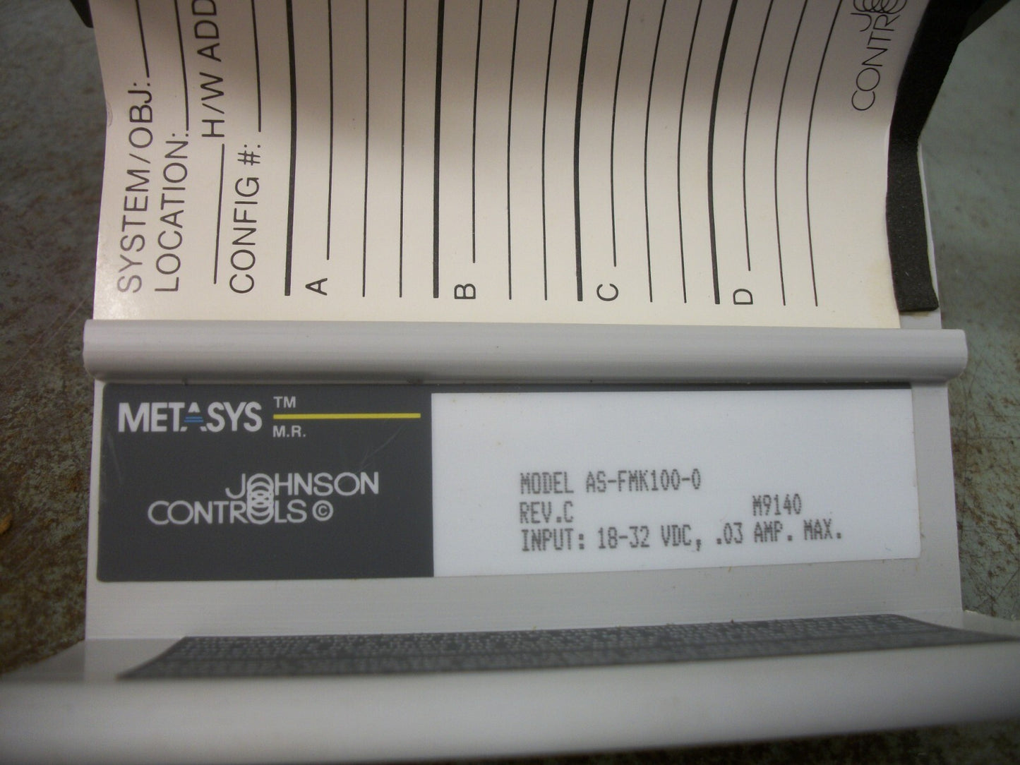 JOHNSON CONTROLS METASYS JUNCTION MODULE KIT AS-FMK100-0