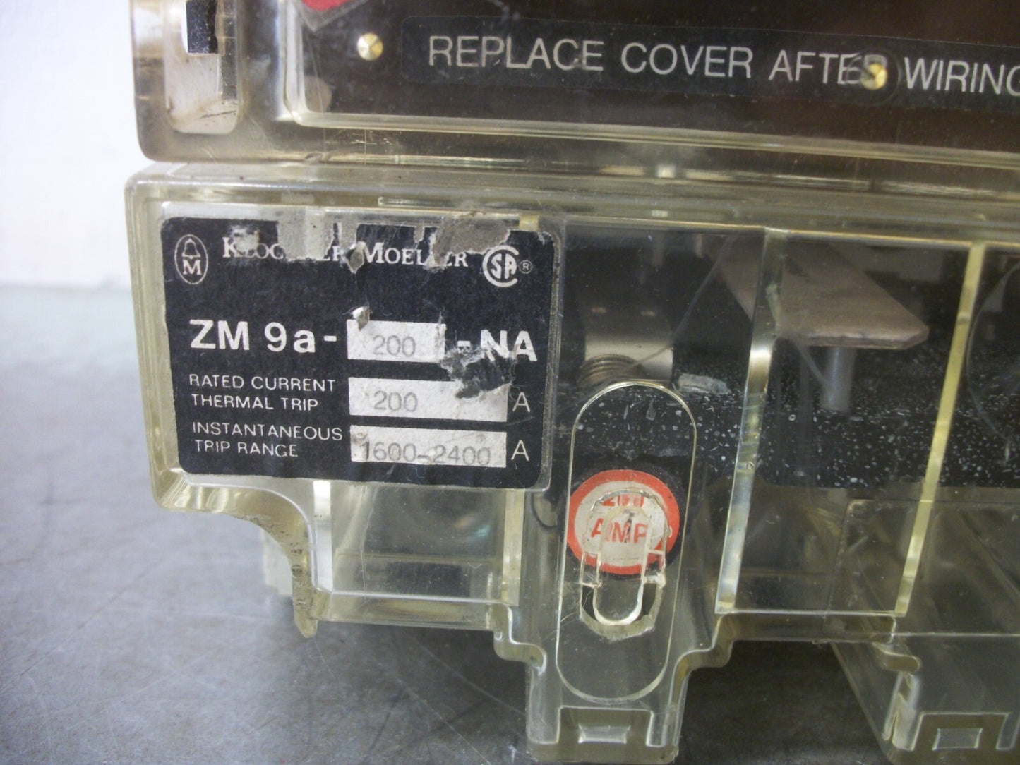 KLOCKNER-MOELLER NZMH9-250 CIRCUIT BREAKER ZM9A-200-NA 200AMP 600VOLT 3POLE