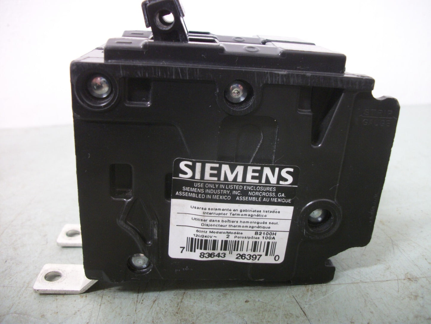 SIEMENS BLH CIRCUIT BREAKER B2100H 100AMP 240VOLT 2POLE NOB