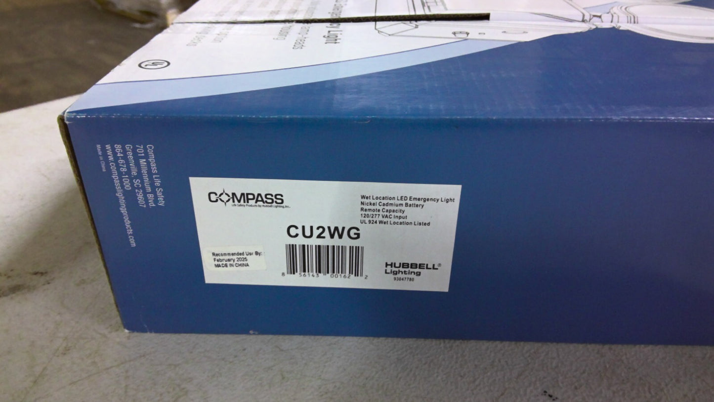 COMPASS WET LOCATION LED EMERGENCY LIGHT CU2WG NIB