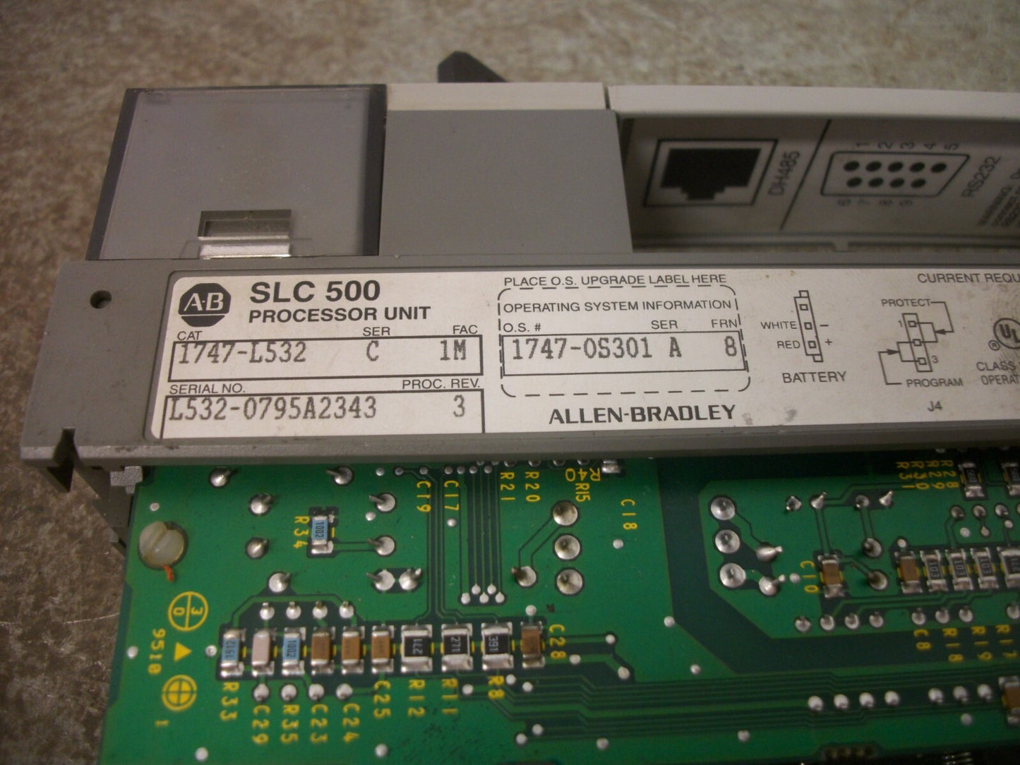 ALLEN-BRADLEY SLC 500 PROCESSOR UNIT 1747-L532 SER C REV 3