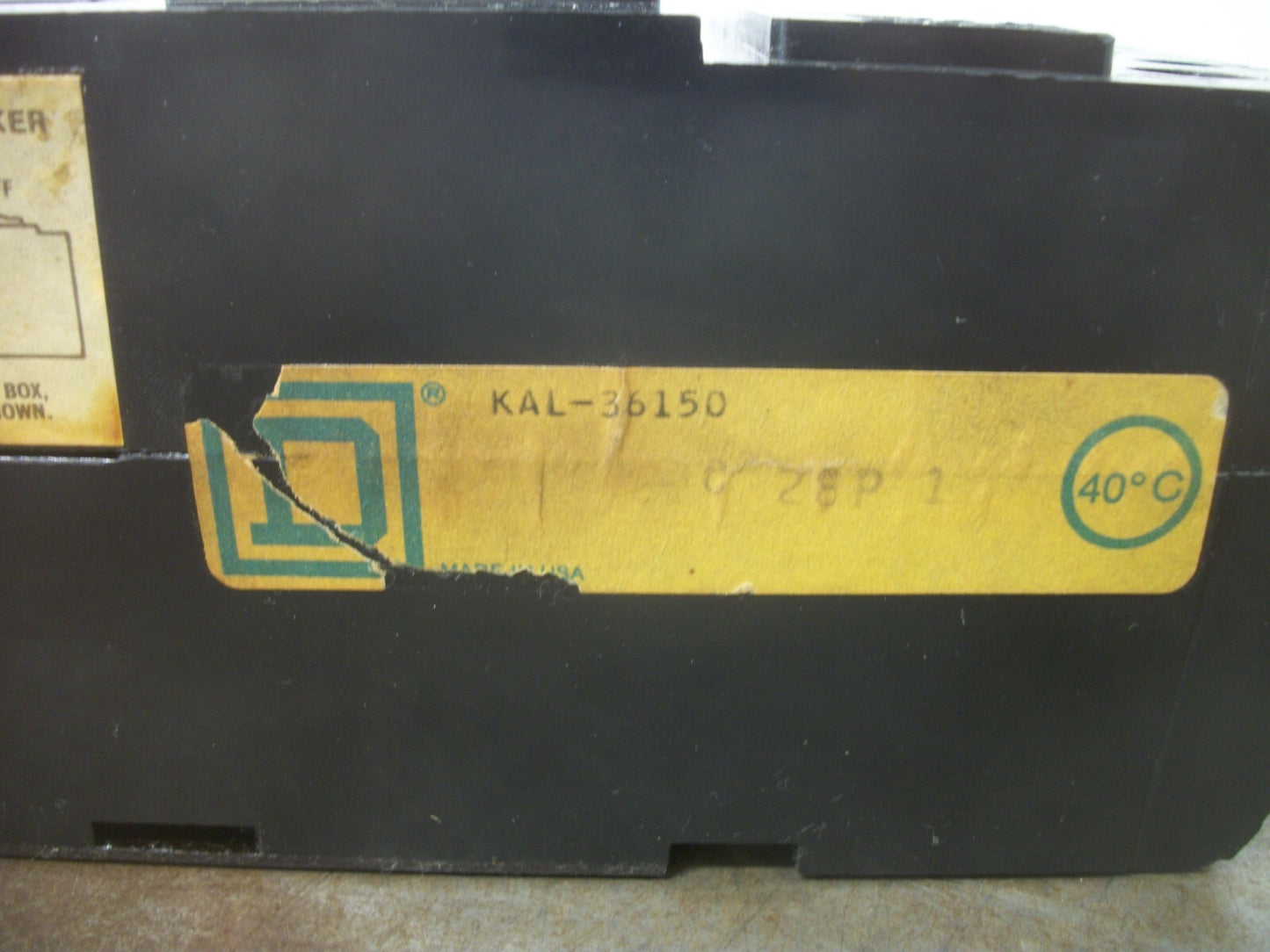 SQUARE D KAL CIRCUIT BREAKER KAL36150 150AMP 600VOLT 3POLE BLACK