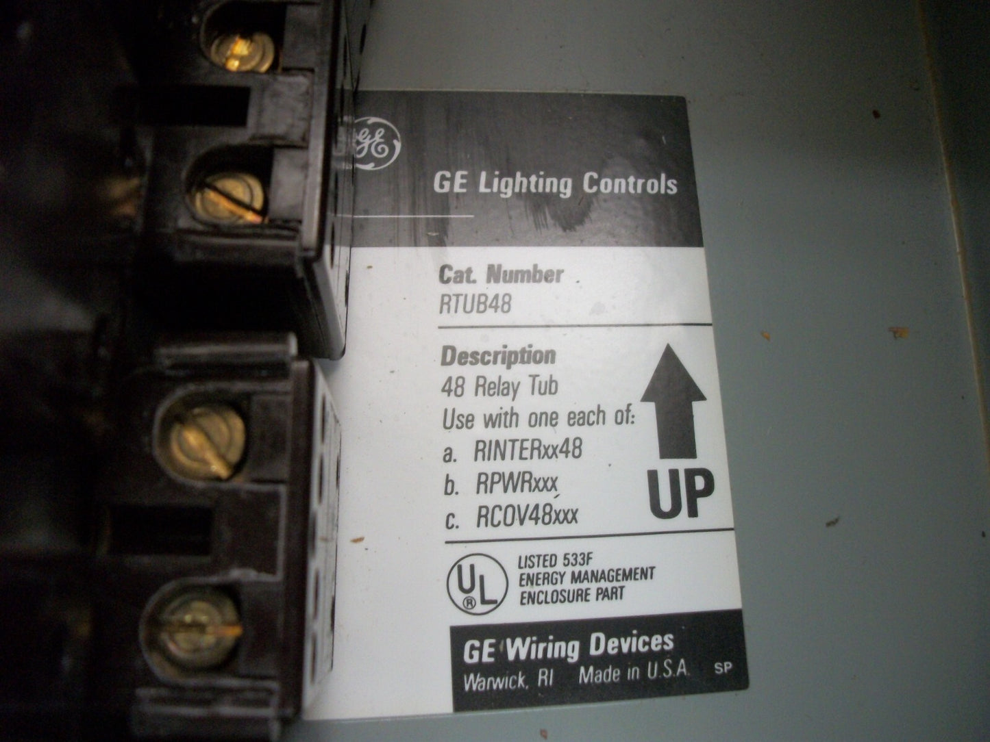 GE 48-RELAY SOFTWIRED CONTACTOR LIGHTING CONTROL PANEL CABINET RINTER4848SC