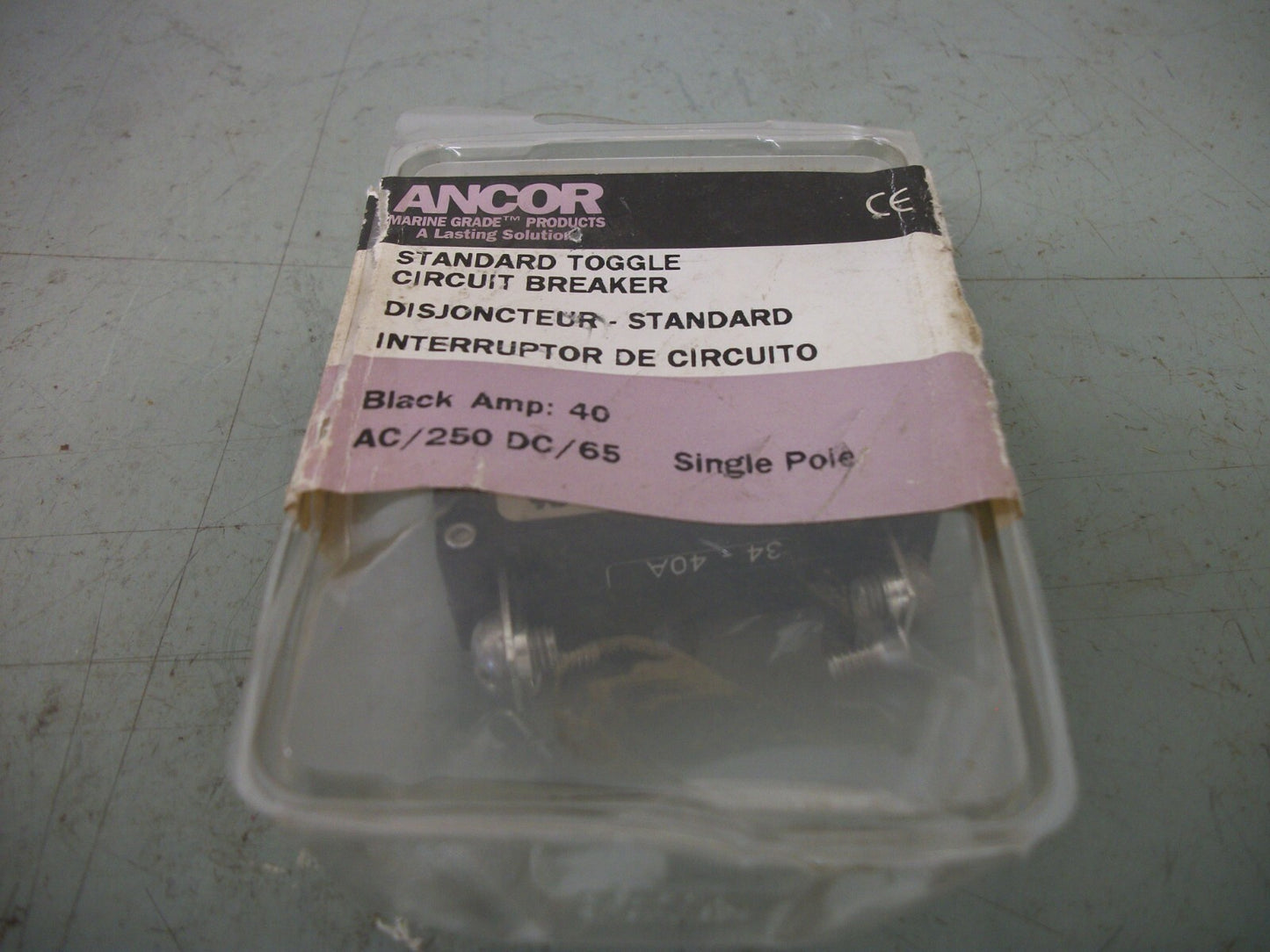 CARLING SWITCH ANCOR CIRCUIT BREAKER AA1-X0-01-721-5D1-C 40AMP 250VOLT 1POLE NEW