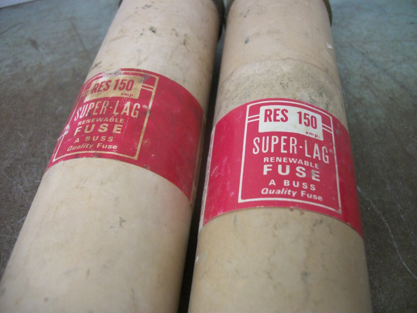 BUSSMANN LOT OF 2 SUPER-LAG RENEWABLE FUSES RES150 150AMP 600VOLT