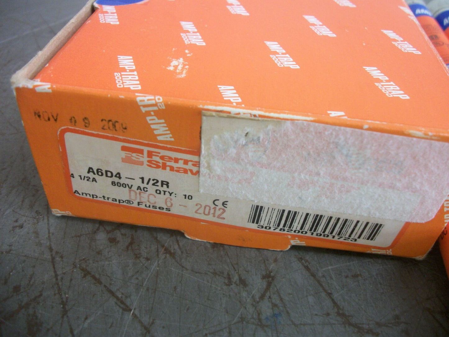 FERRAZ-SHAWMUT BOX OF 8 AMP-TRAP FUSES A6D4-1/2R 4-1/2AMP 600VOLT NIB