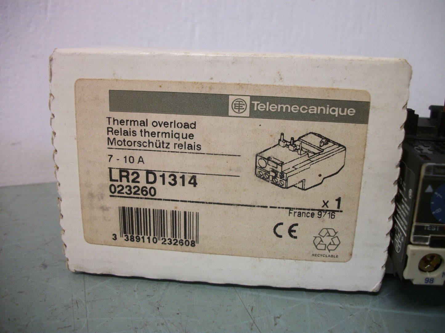TELEMECANIQUE THERMAL OVERLOAD RELAY LR2D1314 7-10AMP NIB