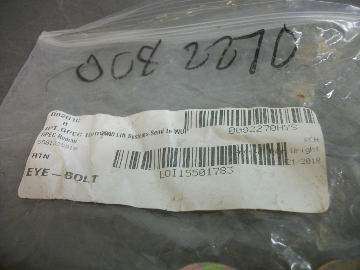 HYSTER LOT OF 8 CHAIN EYE ANCHOR BOLTS 0082270 NEW