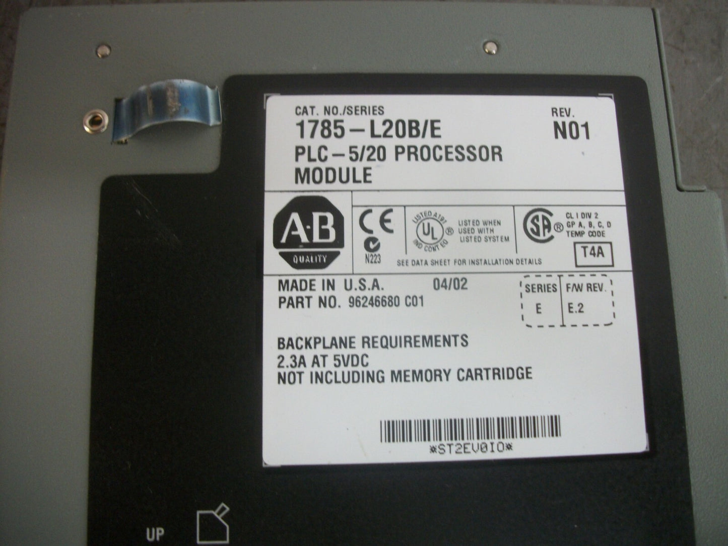 ALLEN-BRADLEY PLC-5/20 PROCESSOR UNIT 1785-L20B/E