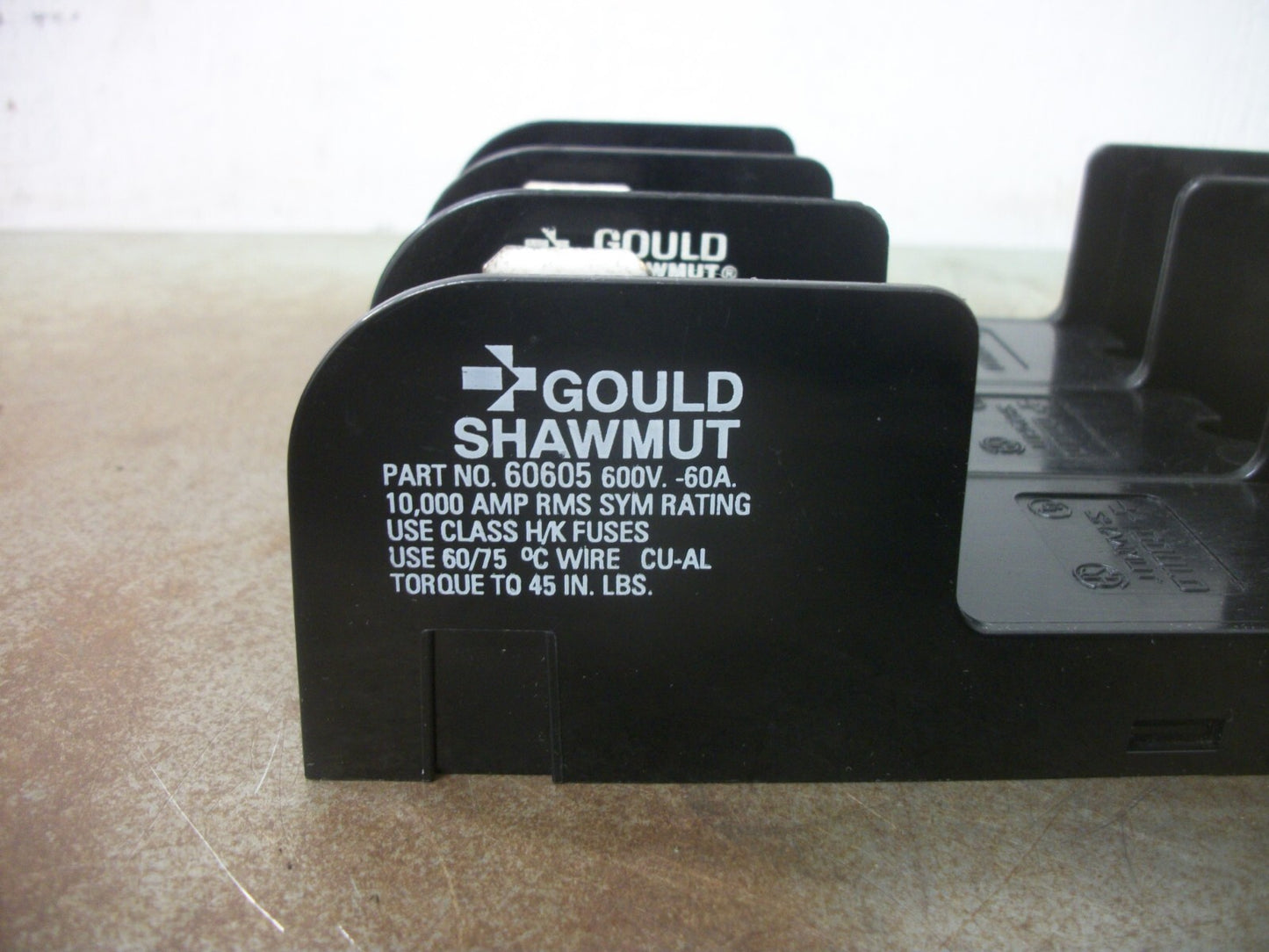 GOULD SHAWMUT CLASS H/K FUSEHOLDER 60605 60AMP 600VOLT 3POLE