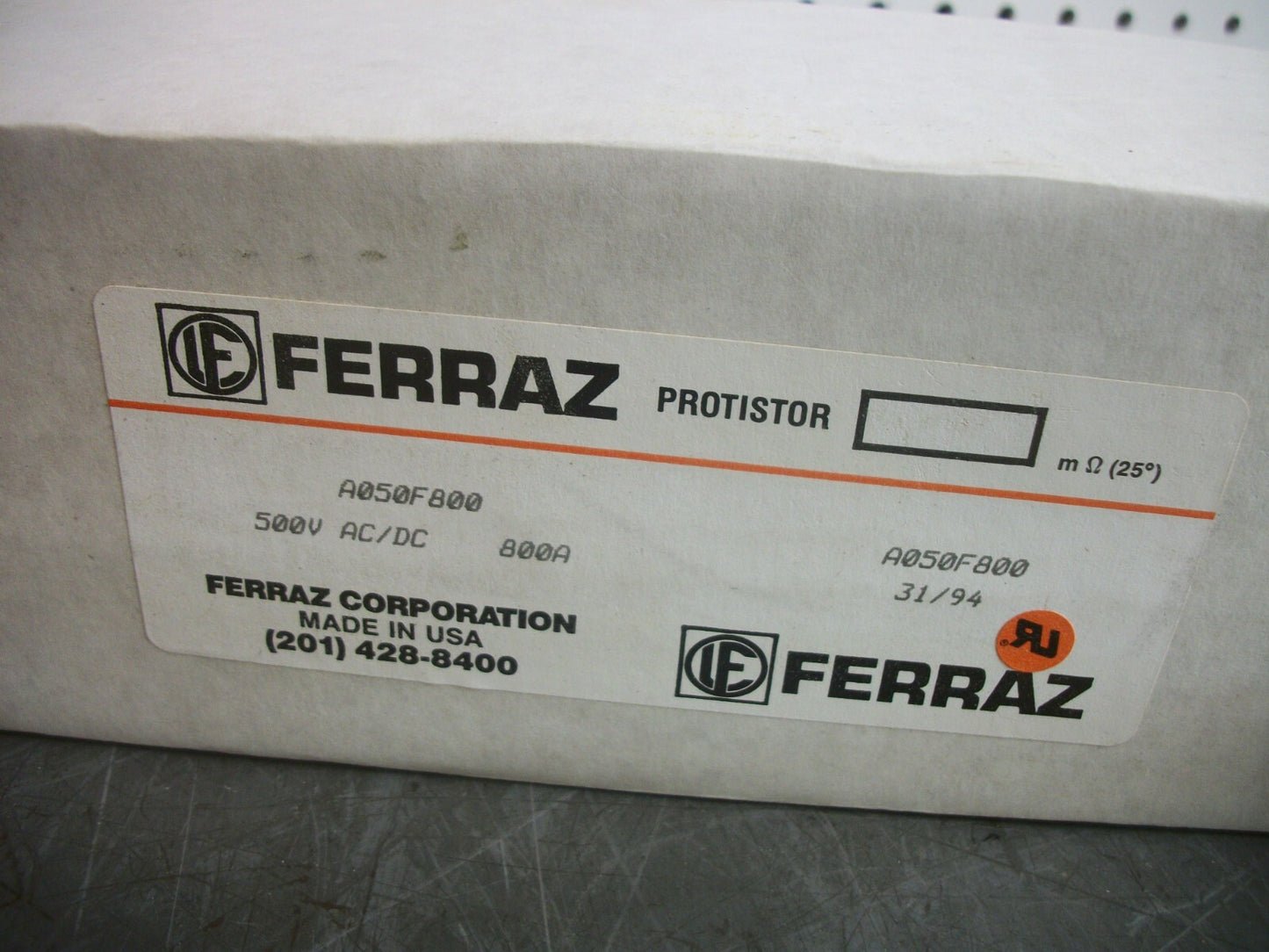 FERRAZ PROTISTOR FUSE A050F800 800AMP 500VOLT NIB