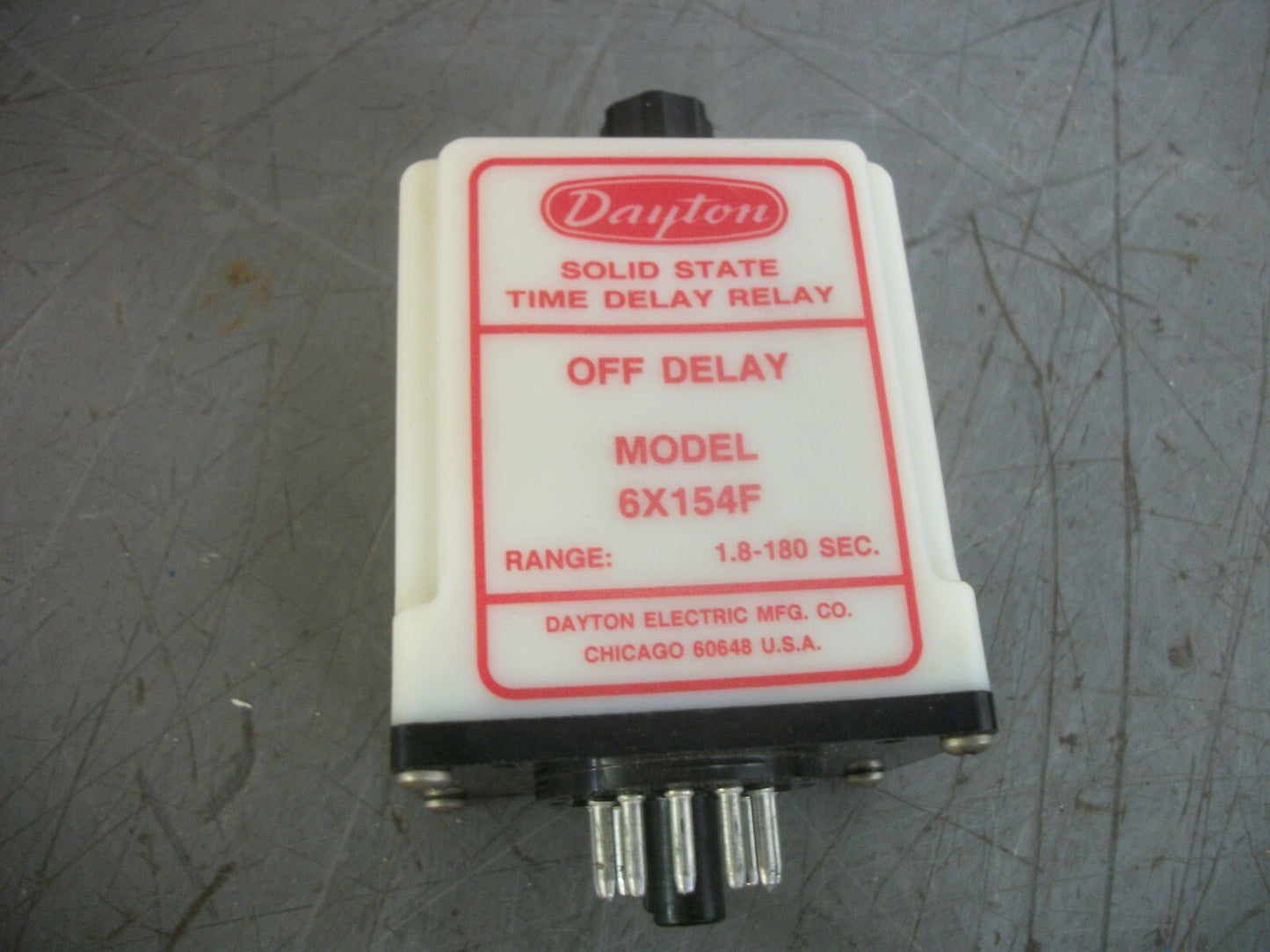 DAYTON SOLID STATE TIME DELAY RELAY 6X154F 1.8-180SEC