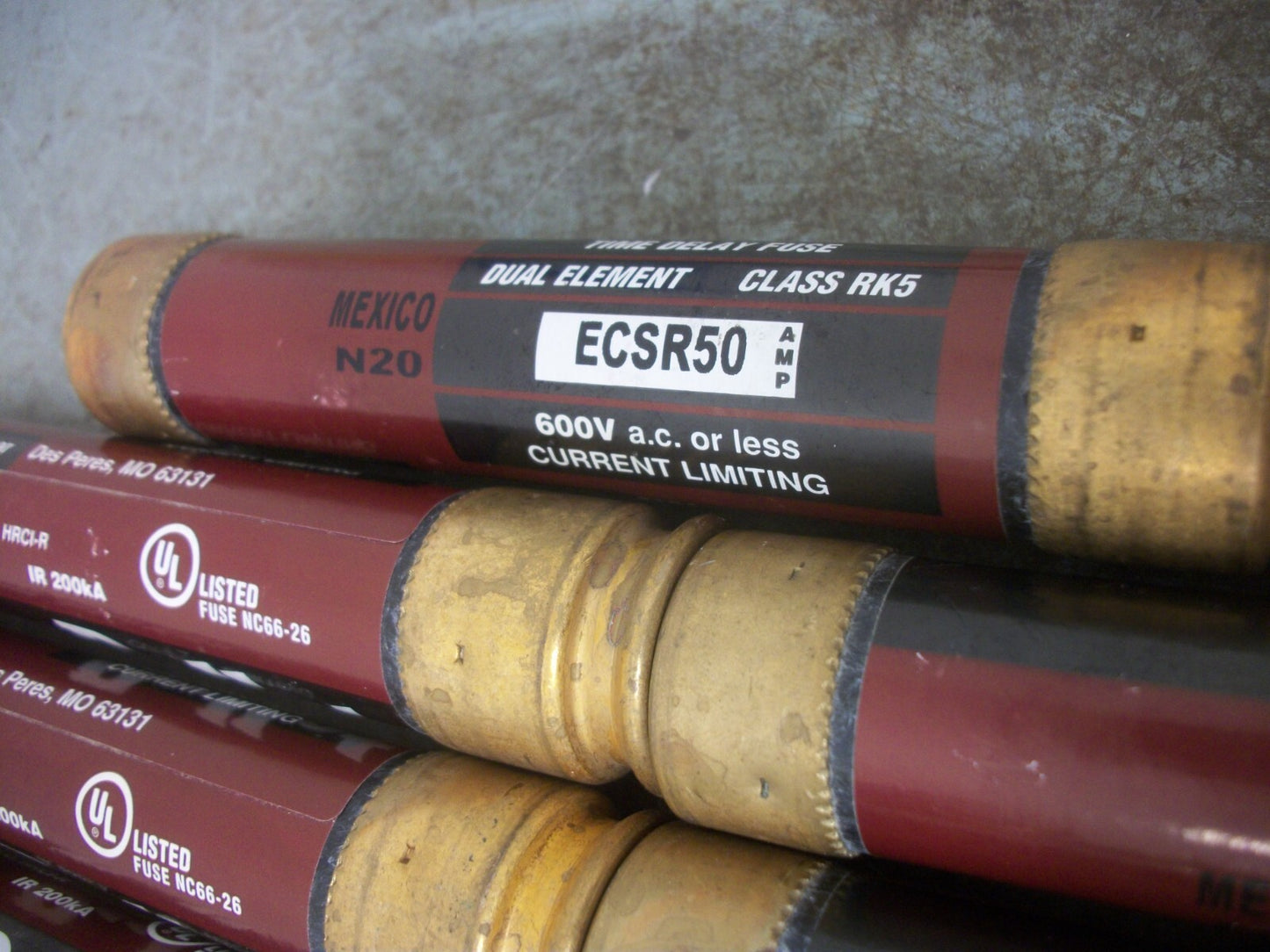 EDISON LOT OF 7 BULLET FUSES ECSR50 50AMP 600VOLT NOB