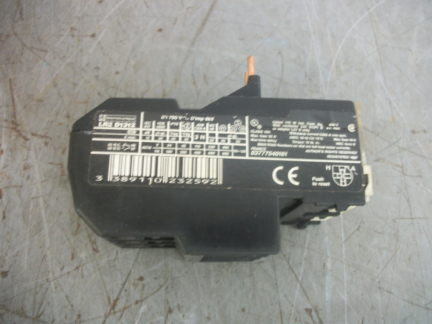 TELEMECANIQUE THERMAL OVERLOAD RELAY LR2D1312 5.5-8AMP