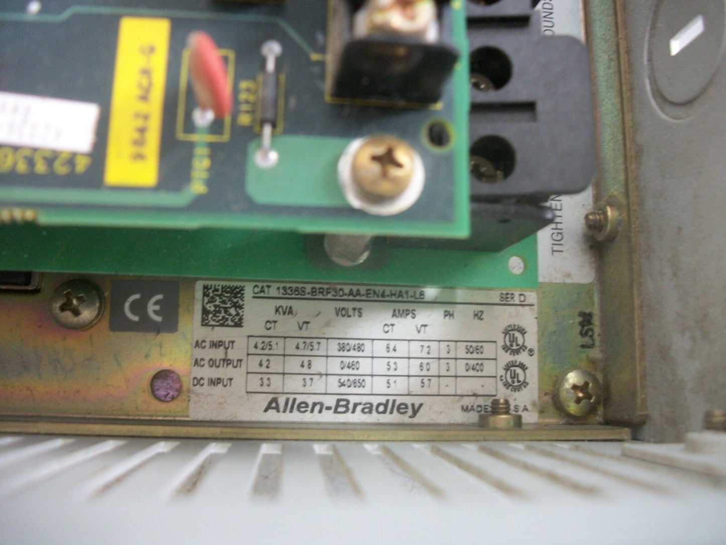 ALLEN-BRADLEY 1336 PLUS SENSORLESS VECTOR DRIVE 1336S-BRF30-AA-EN4-HA1-L6