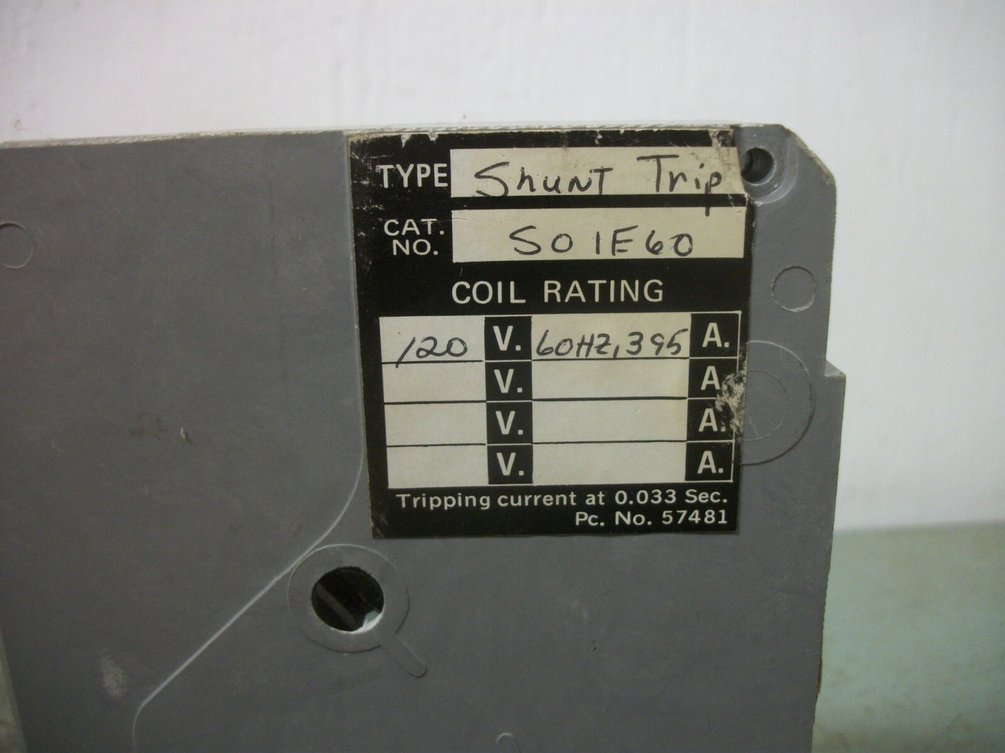 SIEMENS ITE SHUNT TRIP S01E60 120VOLT