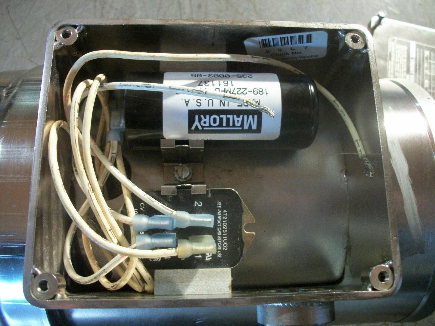 RELIANCE SUPER-CLEAN 1/3HP 1PH SS AC MOTOR FC56 TEFC E79C6183M 115VOLT 1140RPM