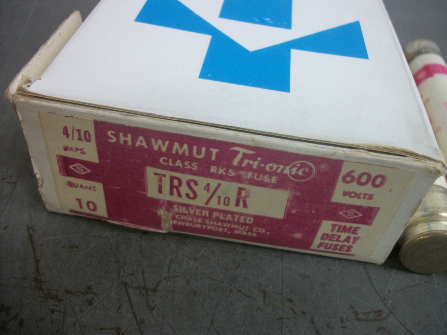 GOULD SHAWMUT BOX OF 2 TRI-ONIC FUSES TRS4/10R 4/10AMP 600VOLT NIB