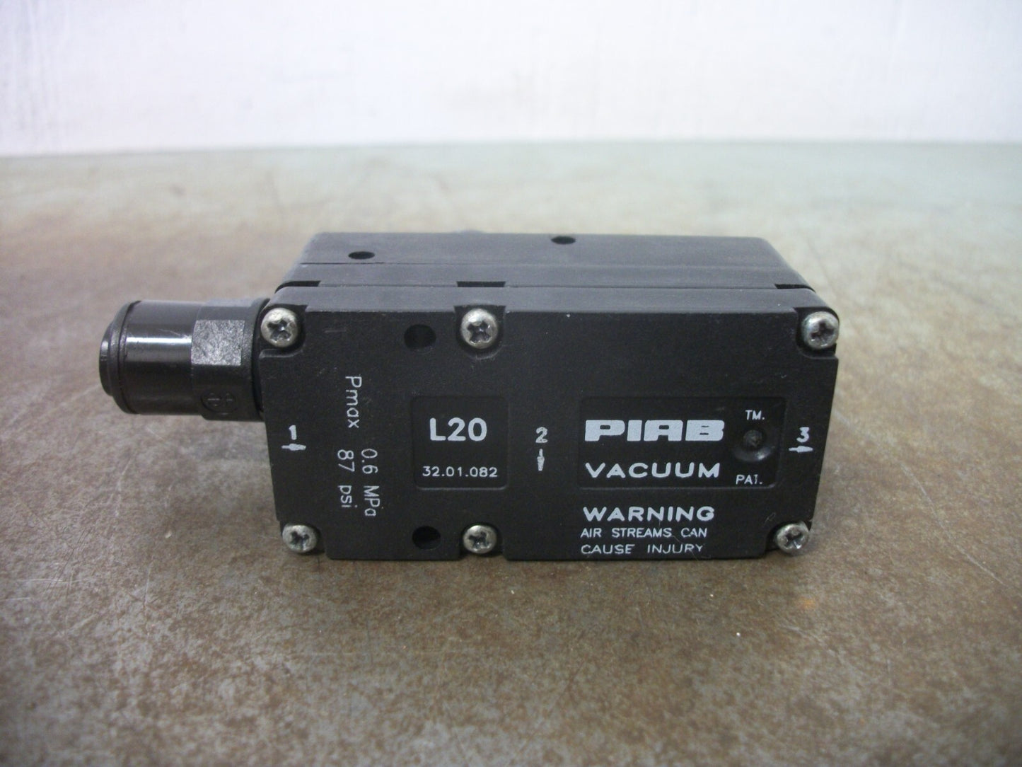 PIAB L20 VACUUM PUMP 32.01.082 0.6MPa 87PSI
