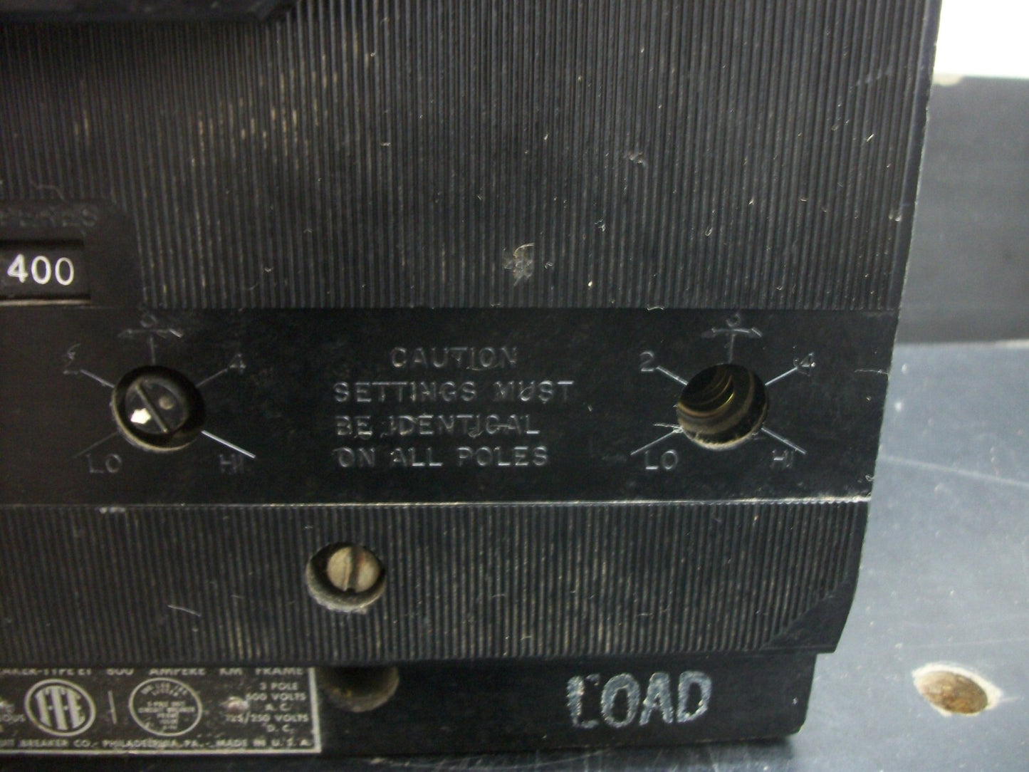 SIEMENS ITE KM3 CIRCUIT BREAKER KM3F800 800AMP 600VOLT 3POLE W/400A TRIP