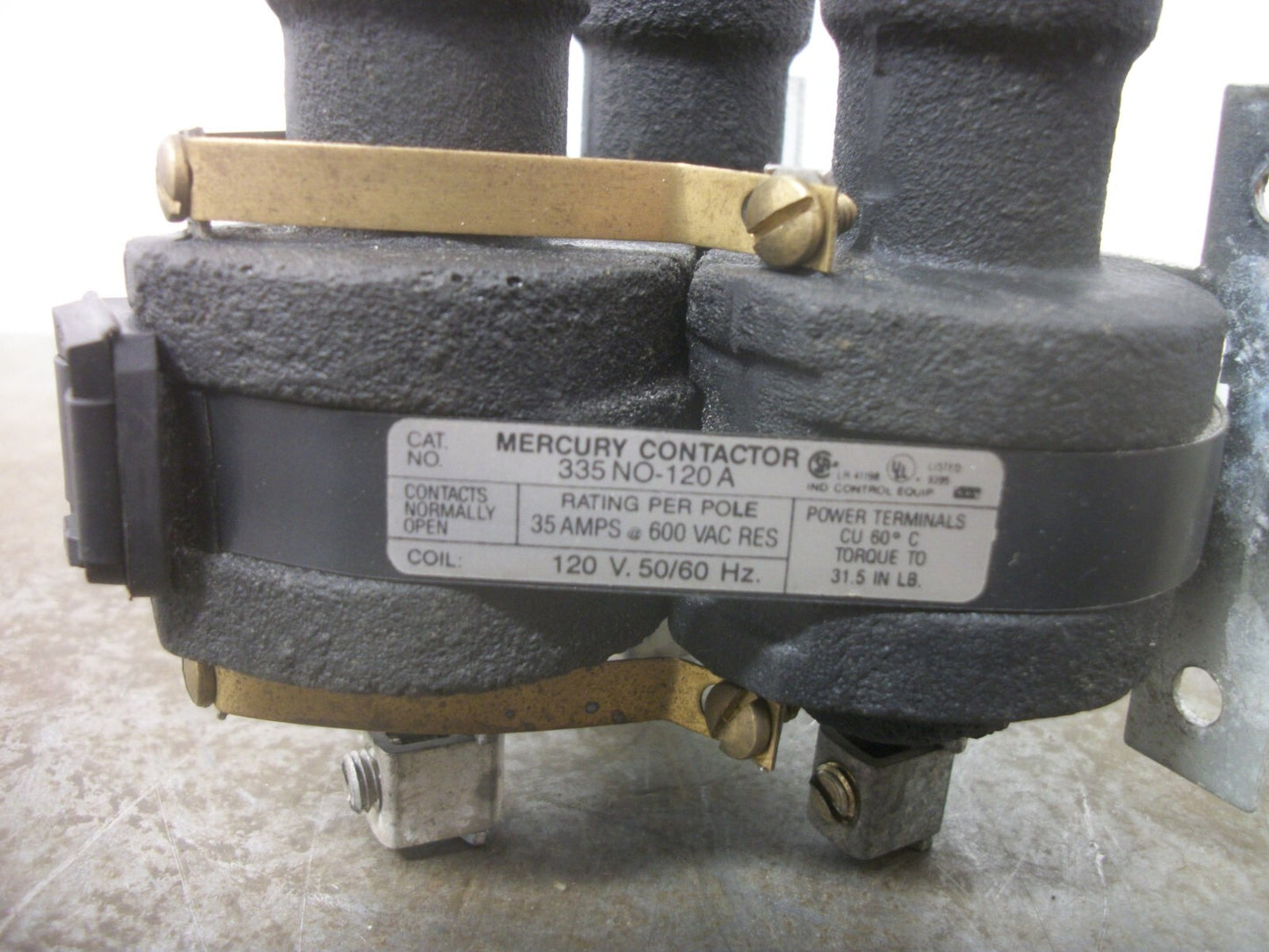 MDI MERCURY CONTACTOR 335NO-120A 120VCOIL 35AMP 600VOLT