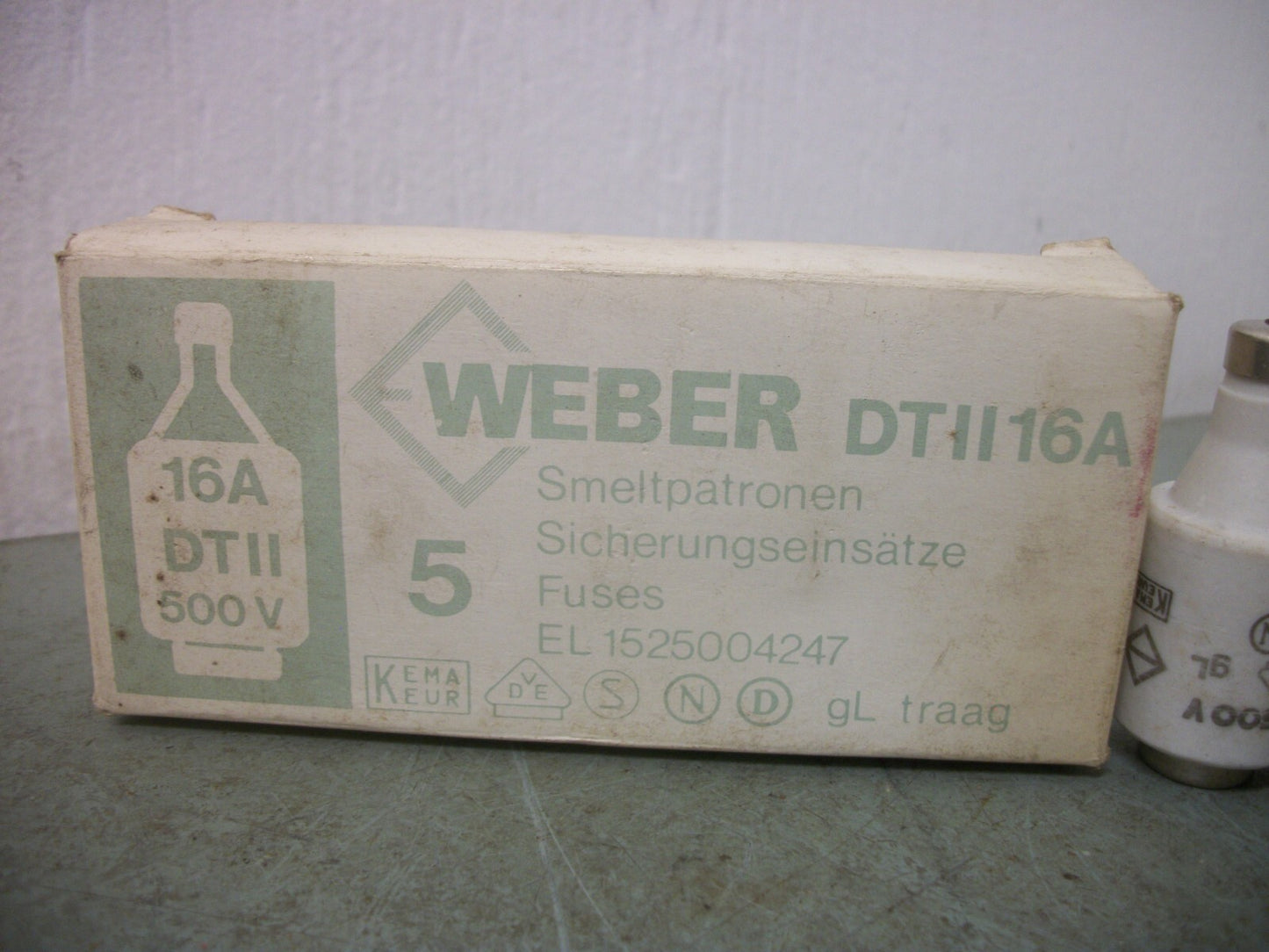 WEBER BOX OF 5 DTII PROTISTOR FUSES DTII16A 16AMP 500VOLT NIB