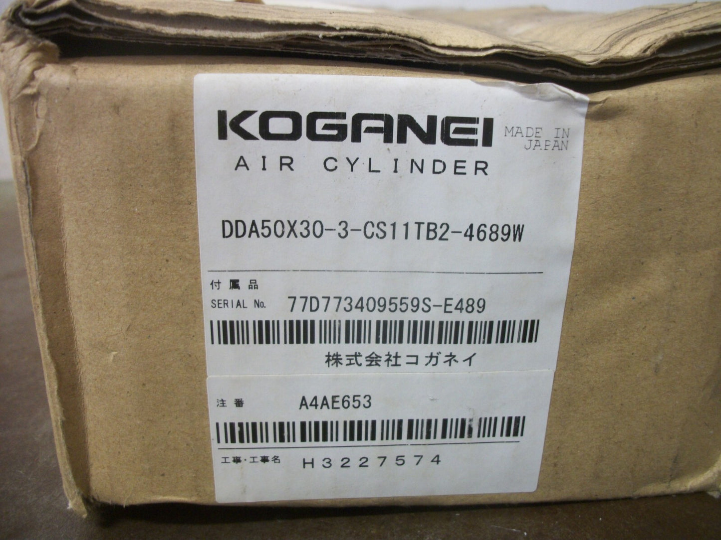 KOGANEI DDA50X30-4689W PNEUMATIC AIR CYLINDER DDA50X30-3-CS11TB2-4689W NIB
