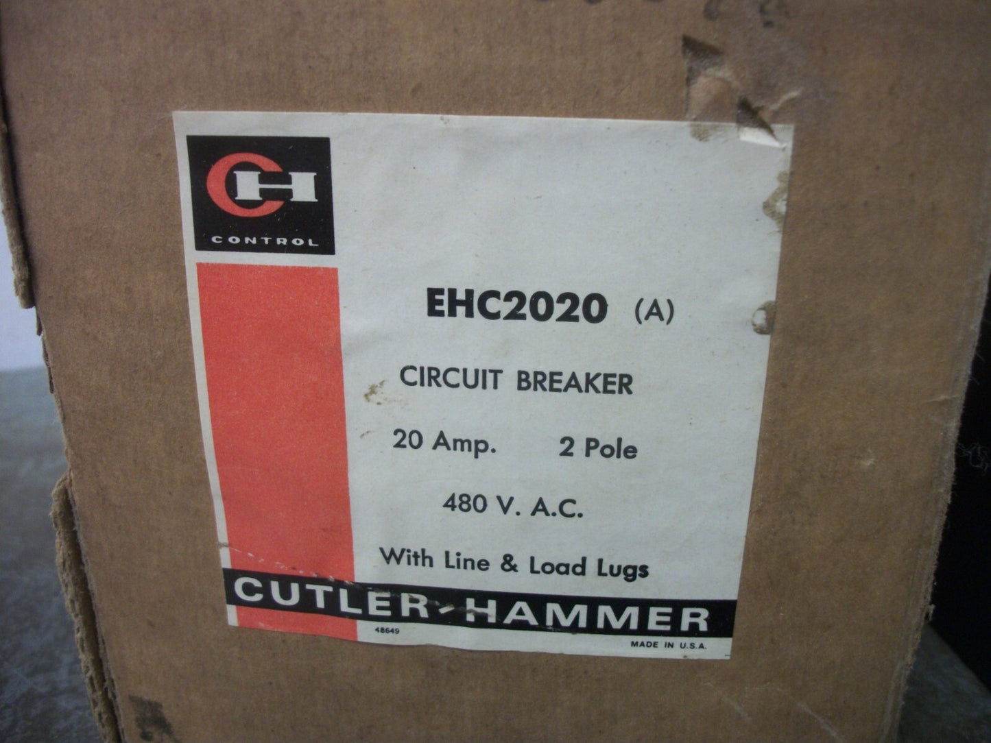 CUTLER-HAMMER EHC CIRCUIT BREAKER EHC2020 20AMP 480VOLT 2POLE NIB
