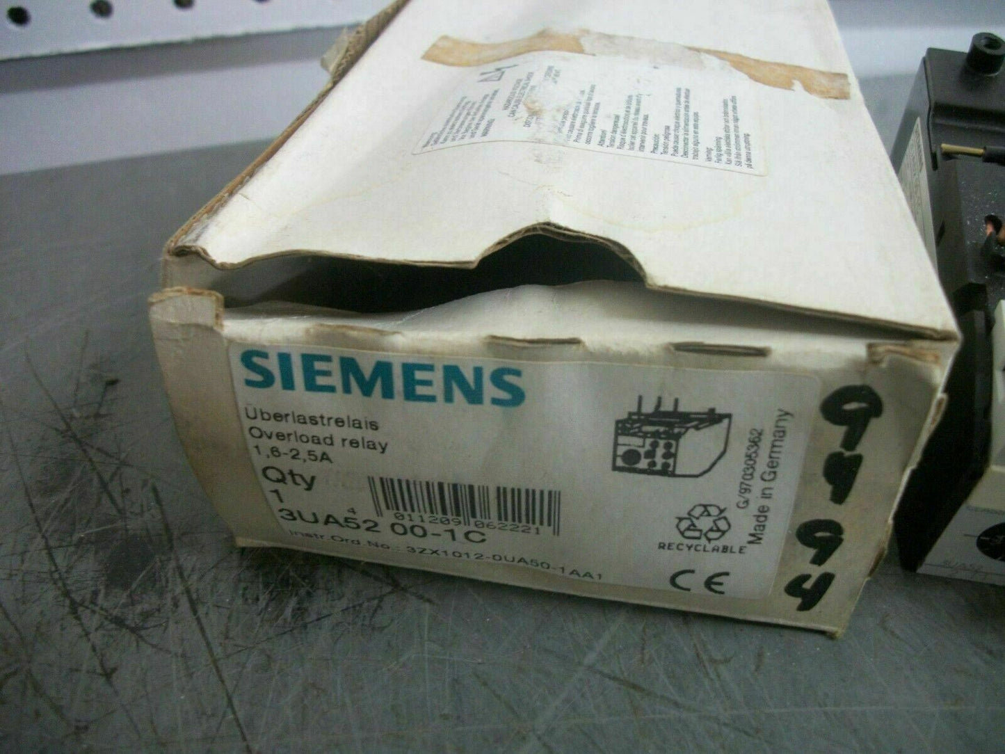 SIEMENS OVERLOAD RELAY 3UA52-00-1C 1.6-2.5AMP NIB