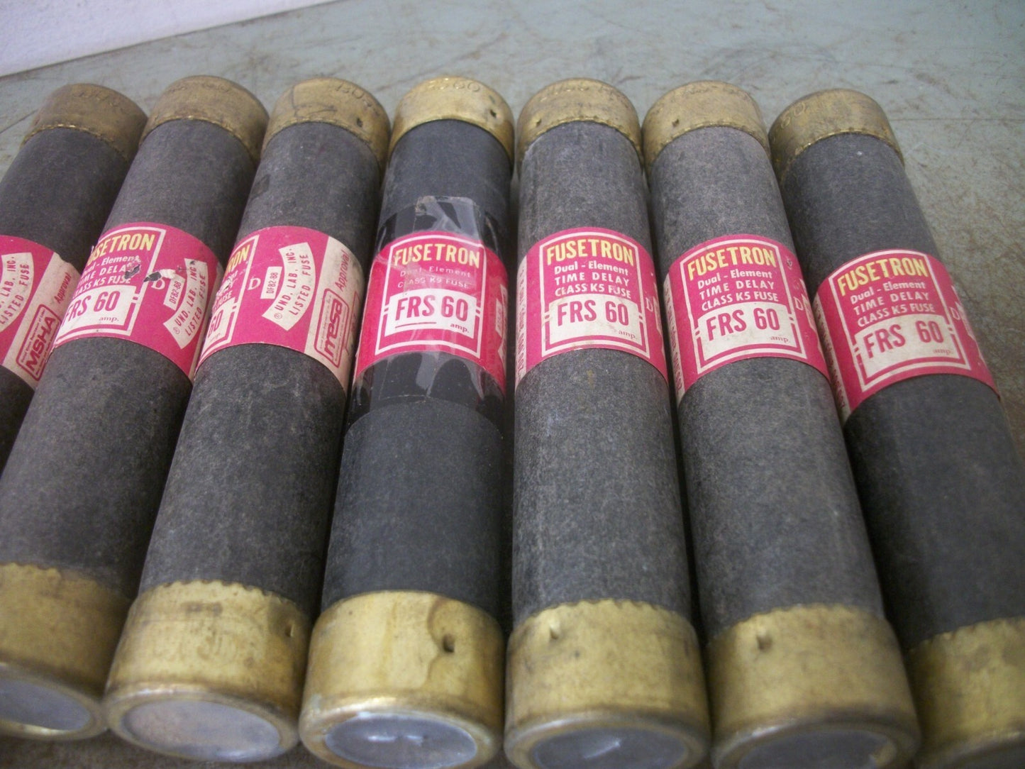 BUSSMANN LOT OF 7 FUSETRON FUSES FRS60 60AMP 600VOLT