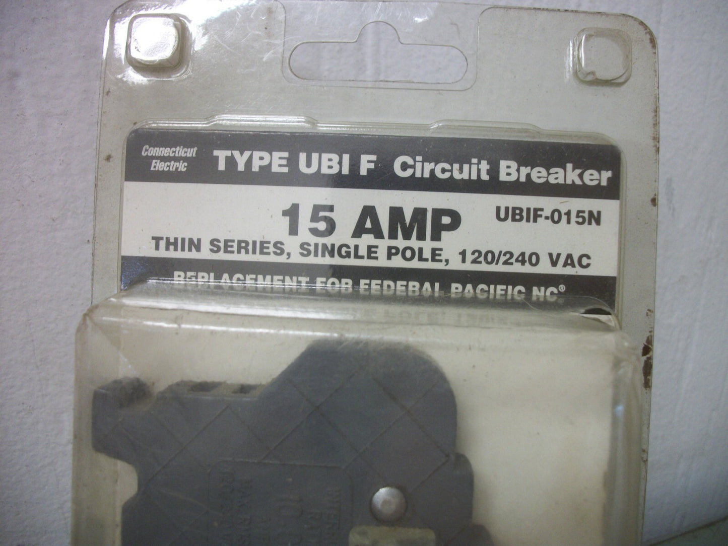 CONNECTICUT ELECTRIC UBI F CIRCUIT BREAKER UBIF-015N 15AMP 240VOLT 1POLE NEW
