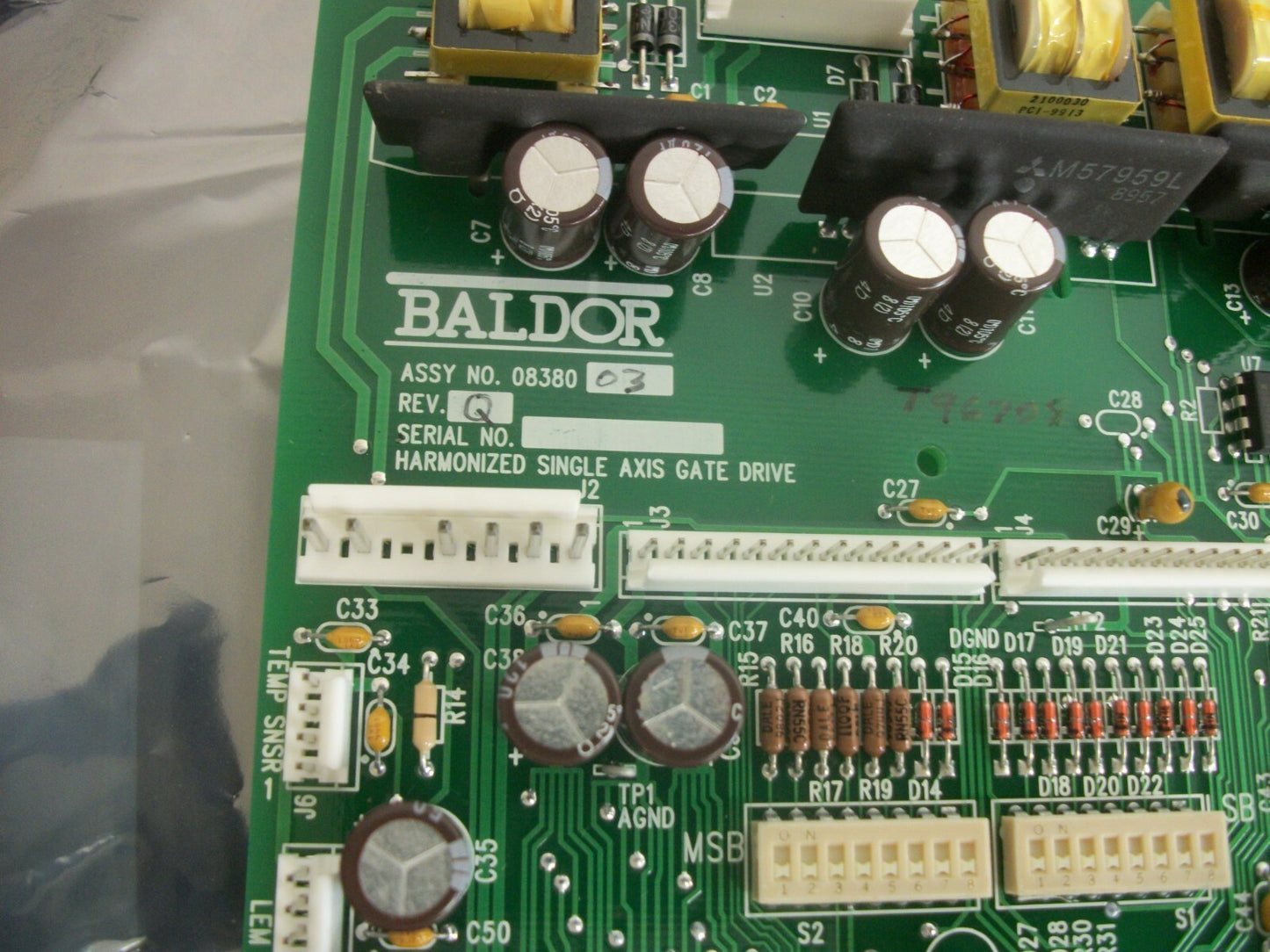 BALDOR HARMONIZED SINGLE AXIS GATE DRIVE BOARD 0838003 REV Q NEW
