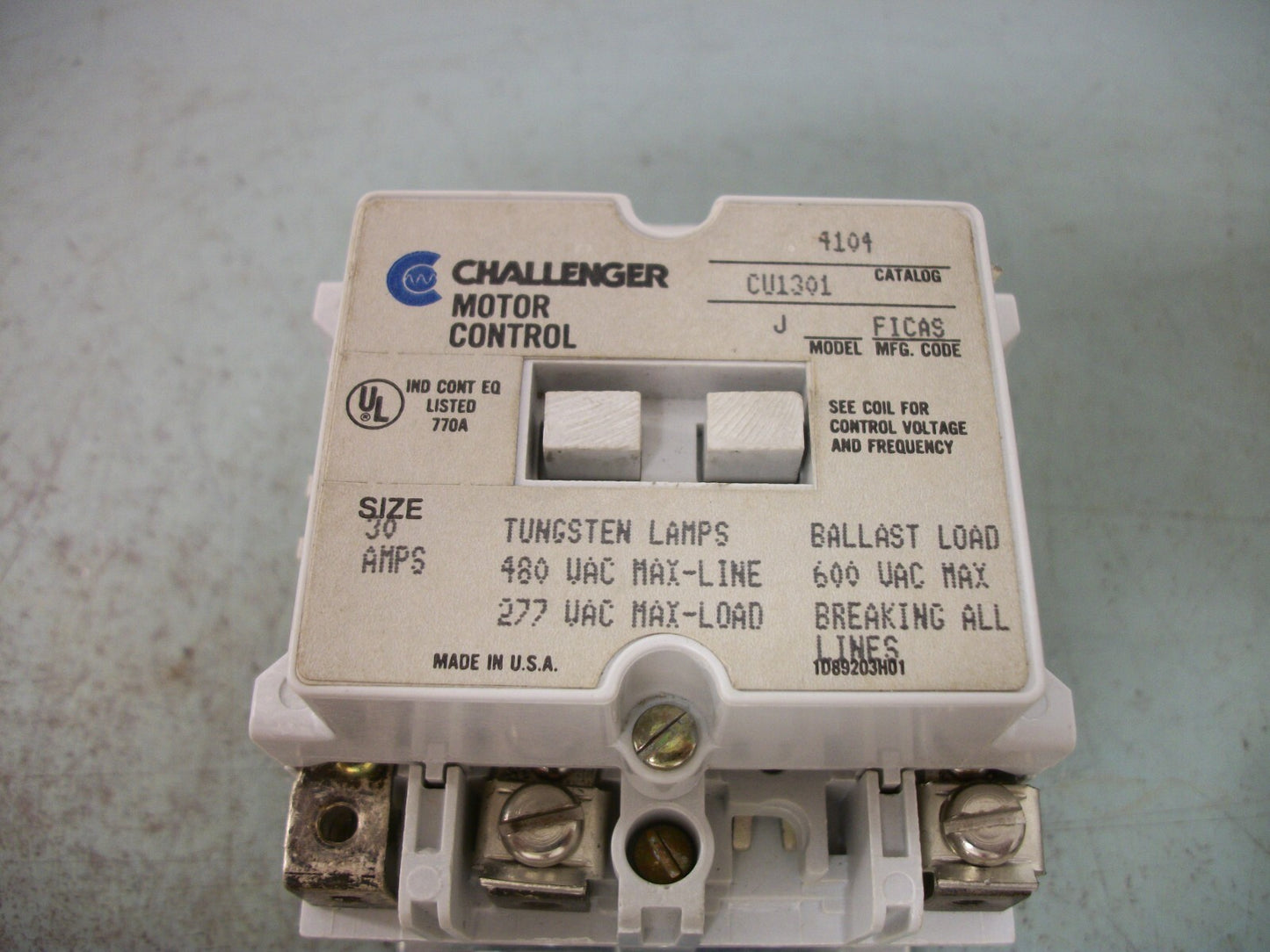 CHALLENGER 30AMP LIGHTING CONTACTOR CU1301 120VCOIL