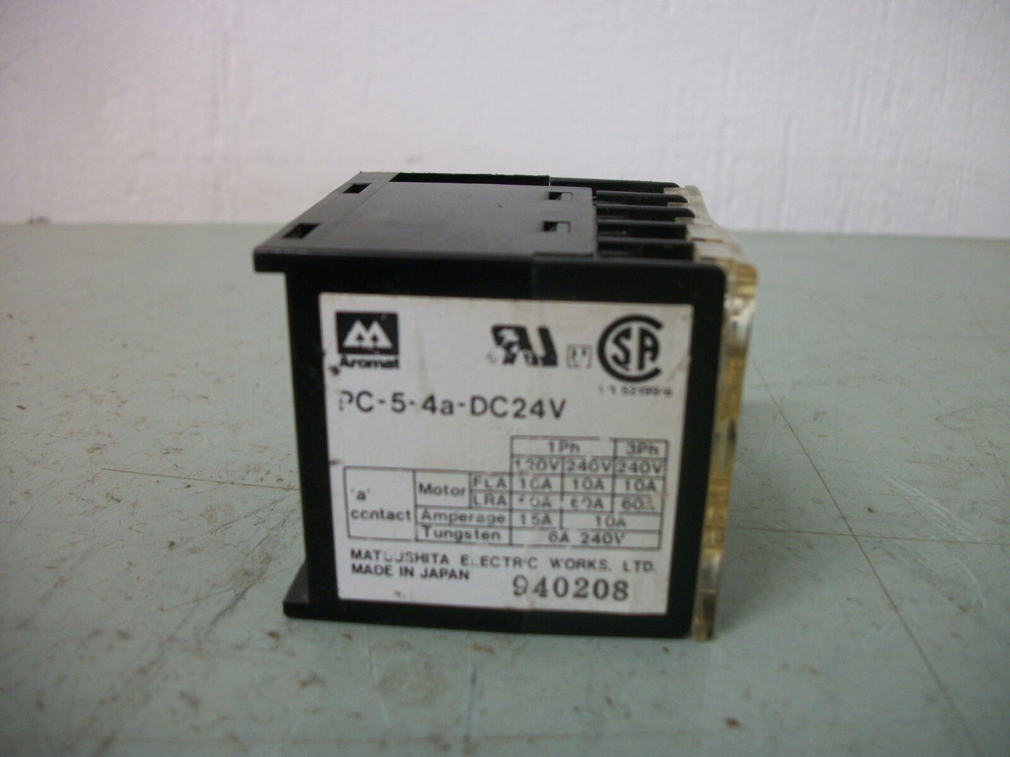 AROMAT PC-5 10AMP LIGHTING CONTACTOR PC-5-4A-DC24V 24VCOIL 3PH 240VOLT