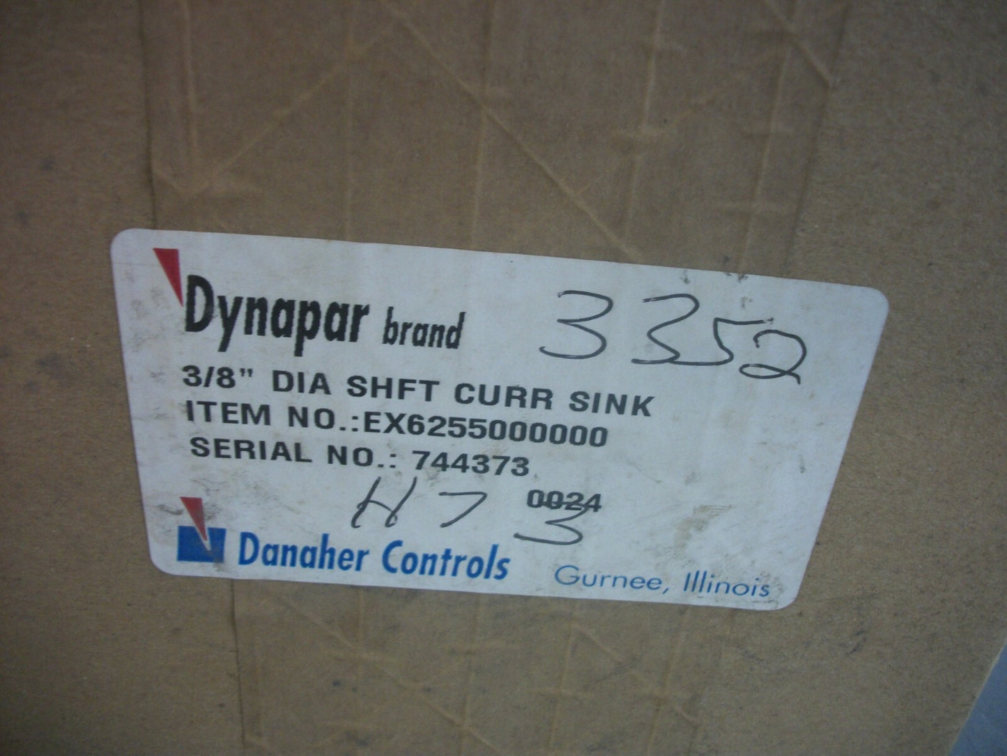 DYNAPAR 3/8" DIAMETER ENCODER UNIT EX6255000000 NIB