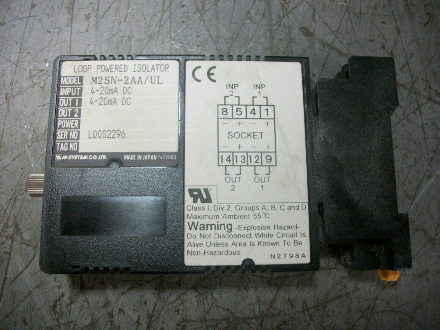 M-SYSTEM LOOP POWERED ISOLATOR MODULE M2SN-2AA/UL 4-20mA DC