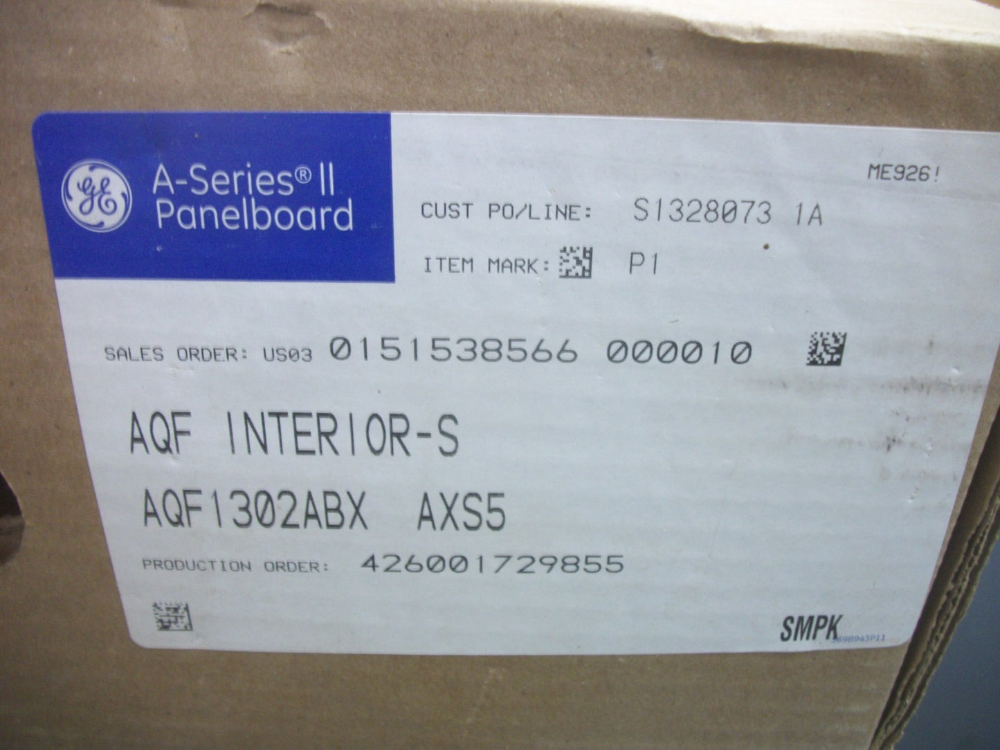 GE A-SERIES II PANELBOARD INTERIOR AQF1302ABX 225A 240/120V 1PH 3W 200A MAIN NIB