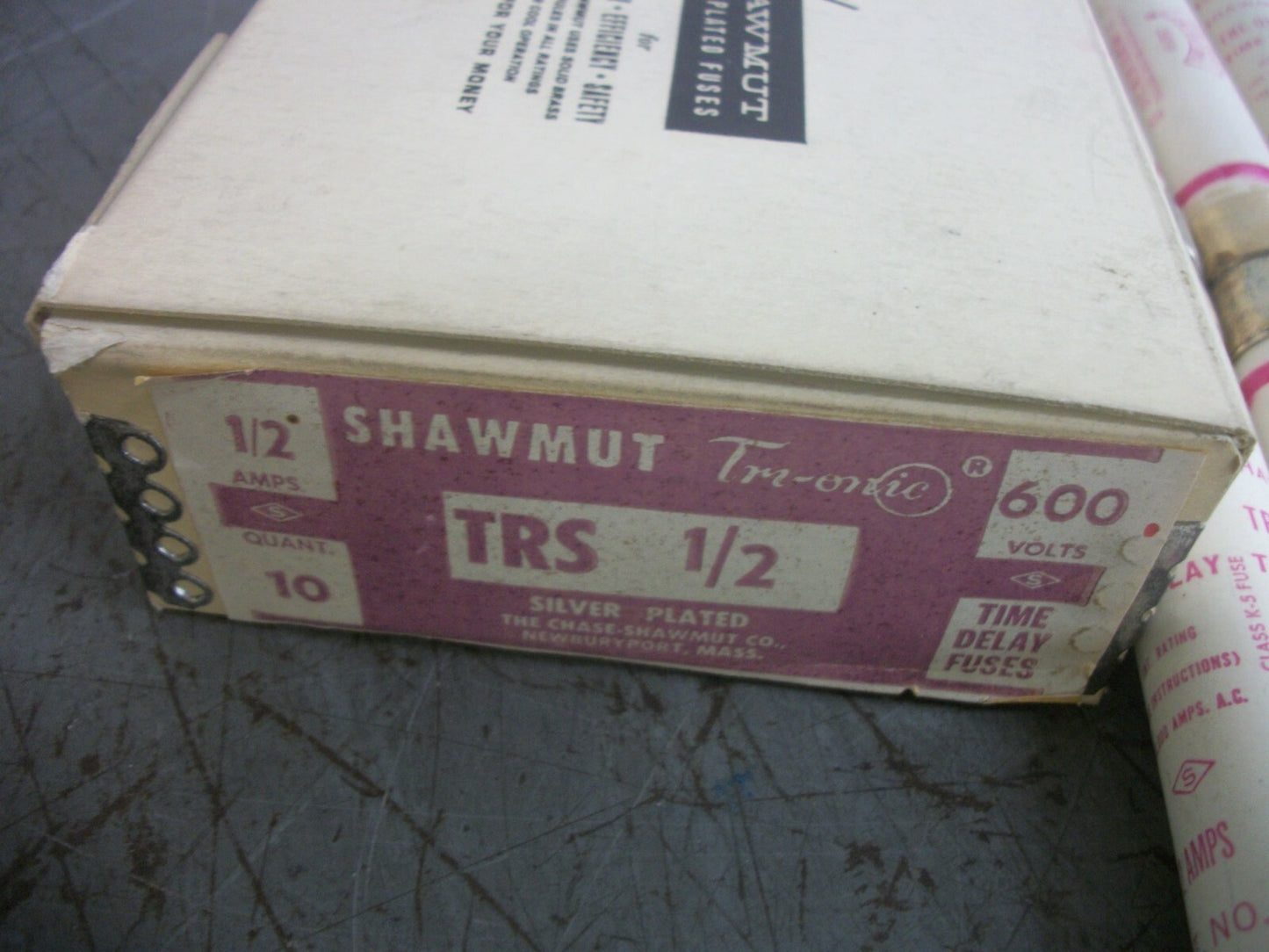 GOULD SHAWMUT BOX OF 6 TRI-ONIC FUSES TRS1/2 1/2AMP 600VOLT NIB