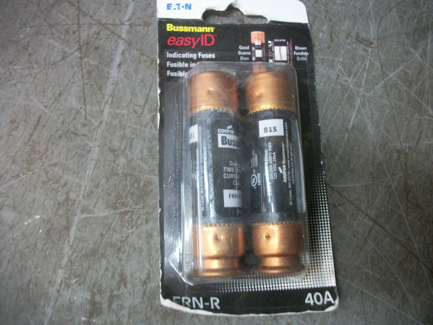 BUSSMANN PACK OF 2 INDICATING FUSES FRN-R-40 40AMP 250VOLT NEW