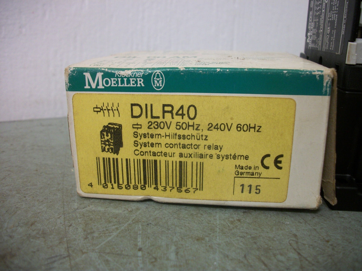 KLOCKNER-MOELLER INDUSTRIAL RELAY DILR40 240VCOIL 15AMP 600VOLT NIB