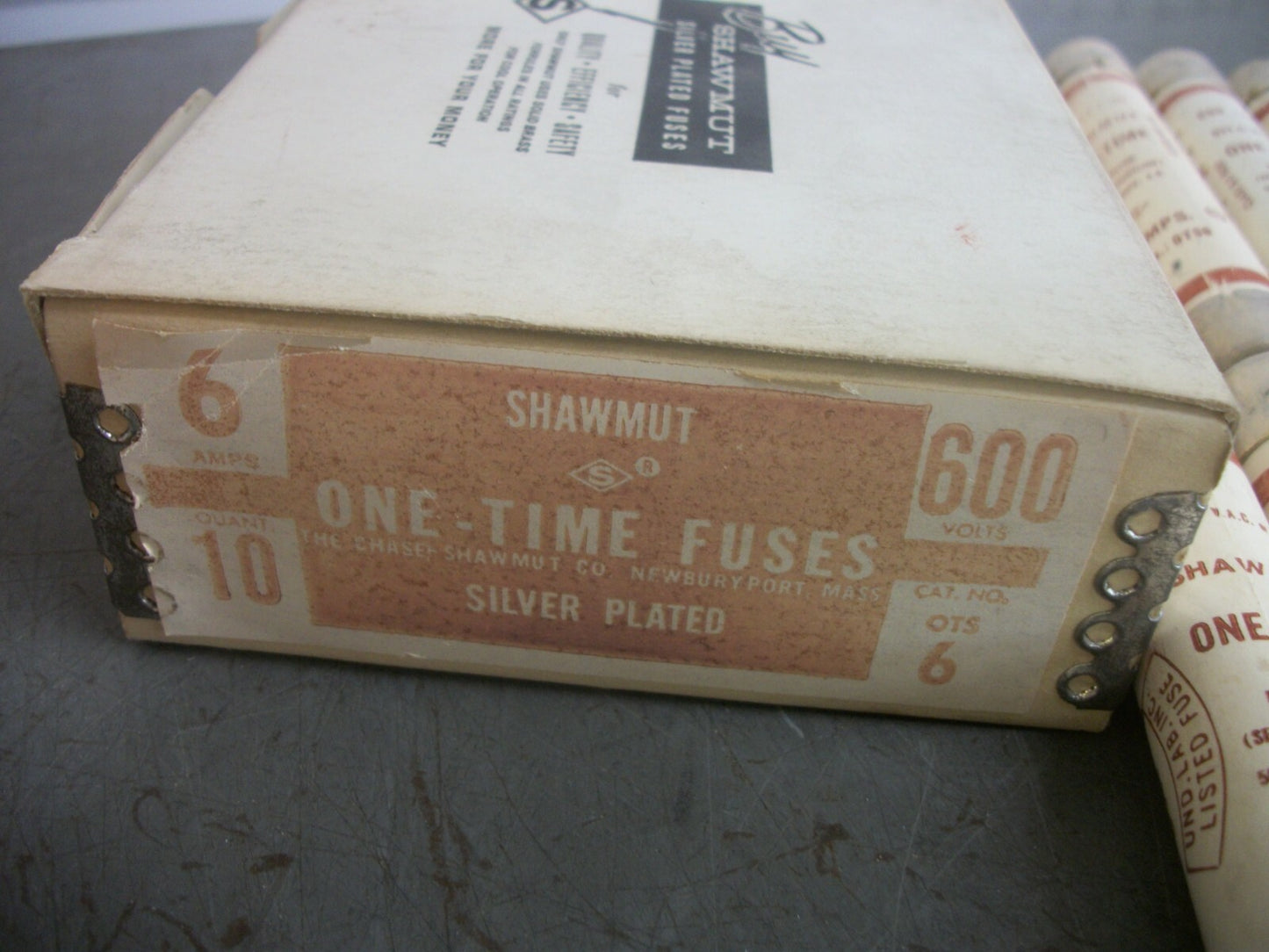 GOULD SHAWMUT BOX OF 10 ONE-TIME FUSES OTS6 6AMP 600VOLT NIB