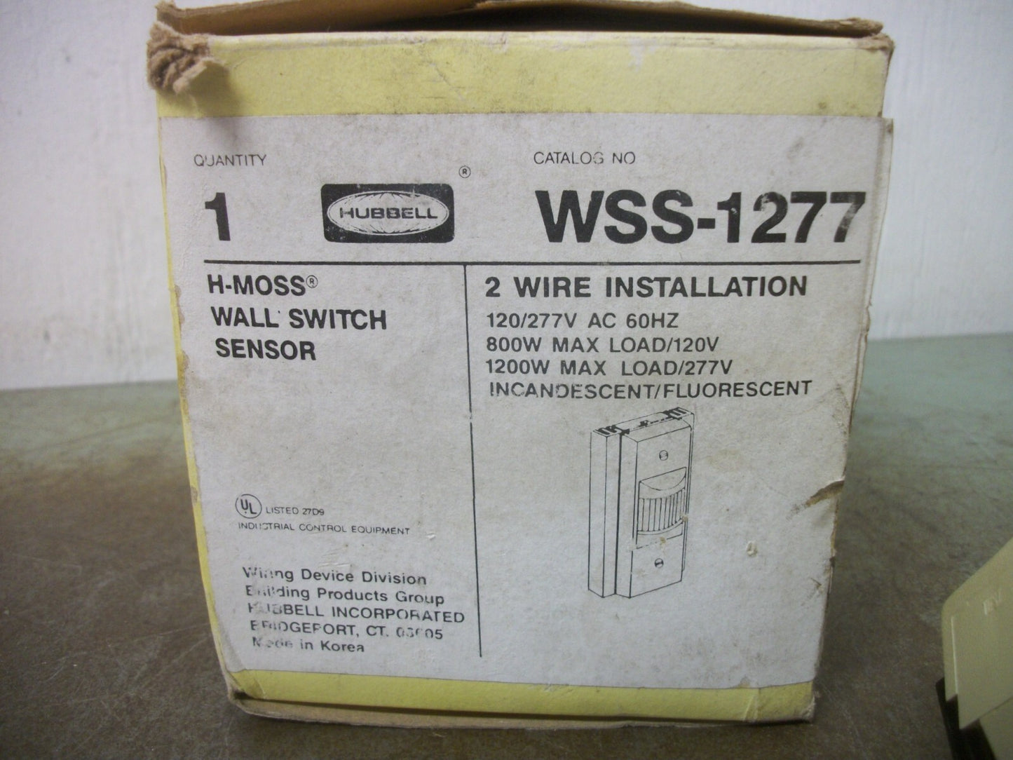 HUBBELL H-MOSS WALL SWITCH SENSOR WSS-1277 800/1200W 120/277VOLT NIB