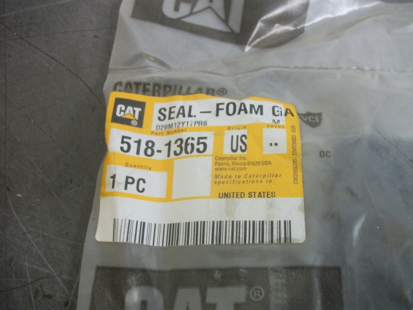 CAT FOAM GASKET SEAL 518-1365 NEW