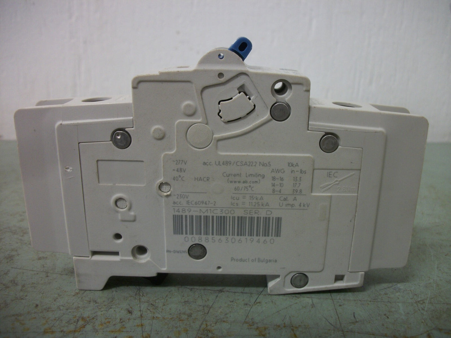 ALLEN-BRADLEY MINI CIRCUIT BREAKER 1489-M1C300 30AMP 277VOLT 1POLE