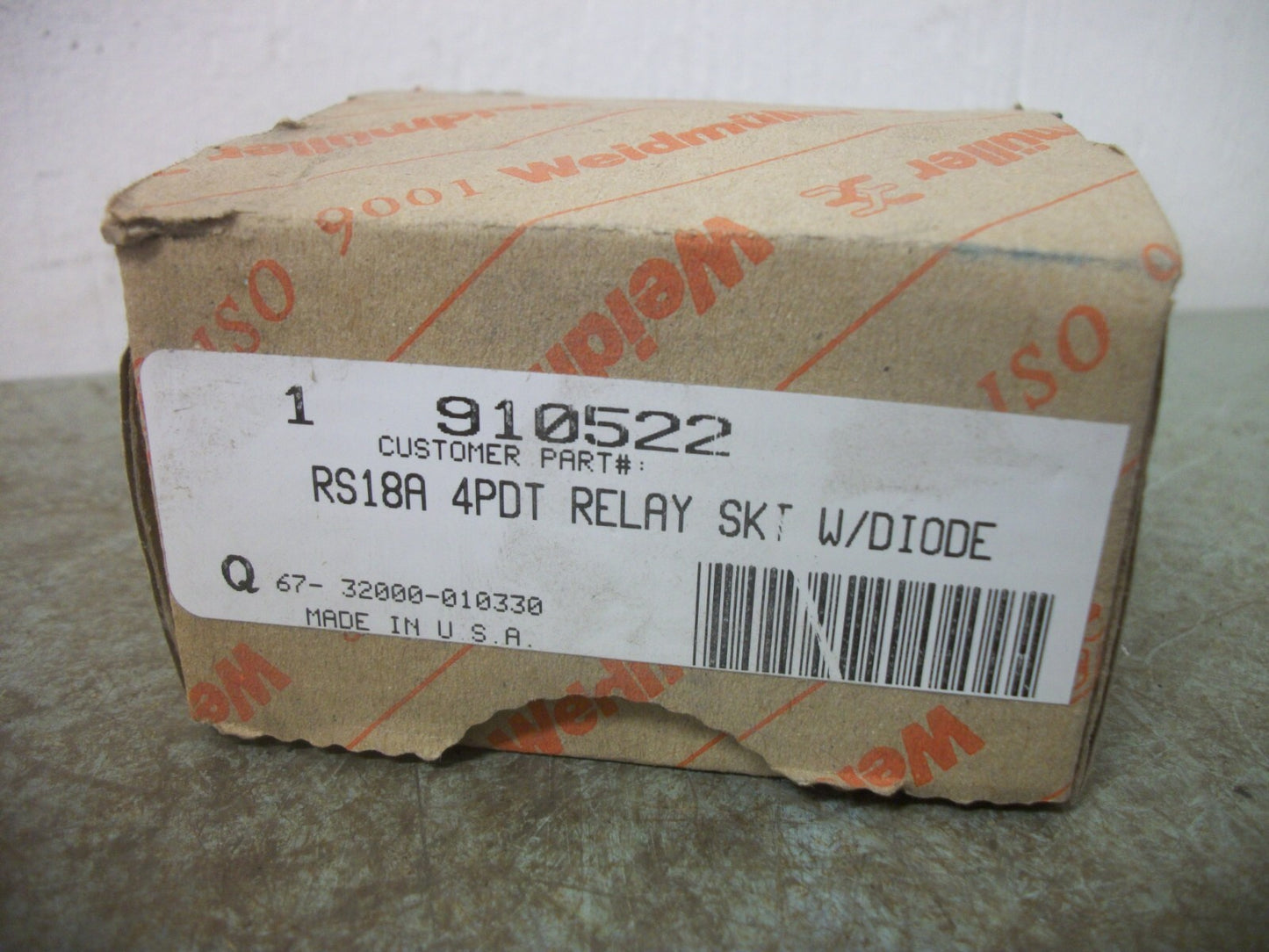 WEIDMULLER RS18A 4PDT RELAY SOCKET W/DIODE 910522 NIB