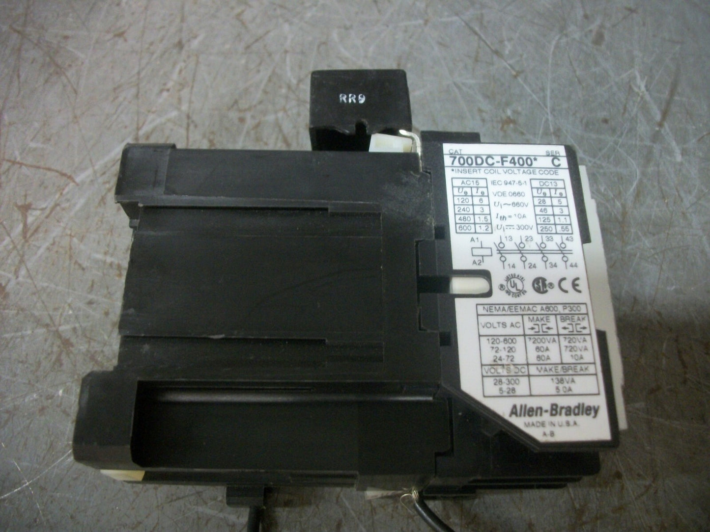 ALLEN-BRADLEY DC CONTROL RELAY 700DC-F400* 24VCOIL