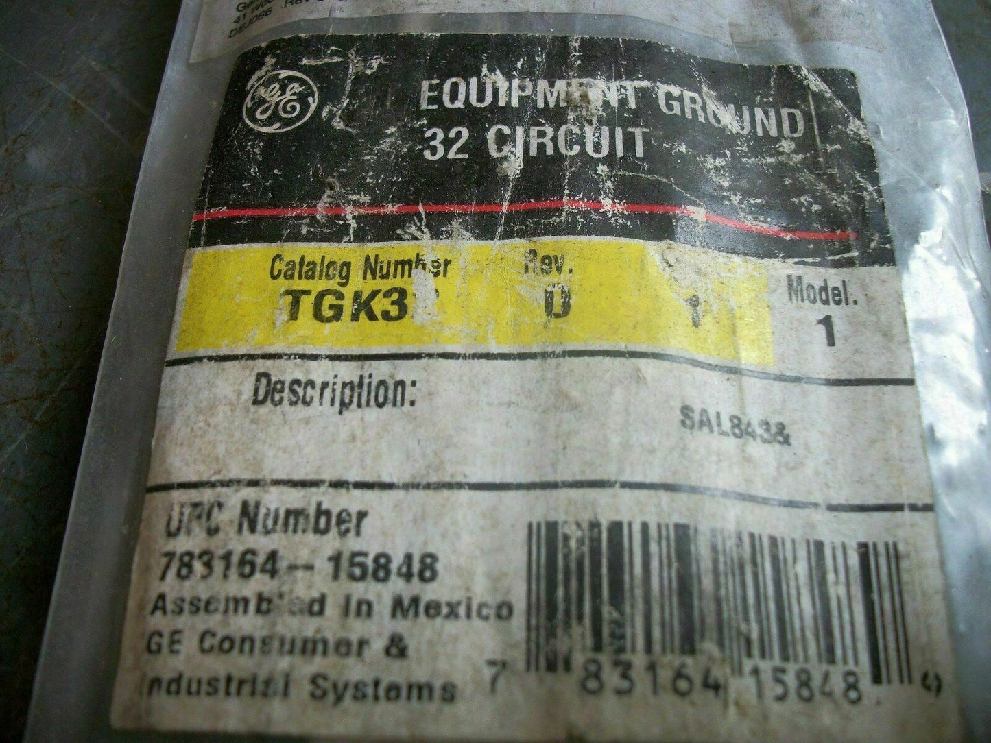 GE 32 CIRCUIT EQUIPMENT GROUND BAR TGK3 *NEW*