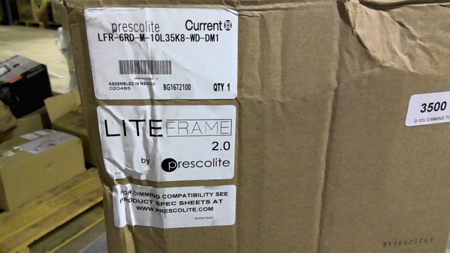 PRESCOLITE LITEFRAME 2.0 6" ROUND LED DOWNLIGHT LFR-6RD-M-10L35K8-WD-DM1 NIB