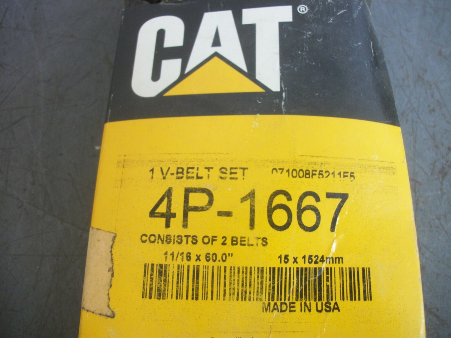 CAT SET OF 2 COGGED V-BELTS 4P-1667 NEW